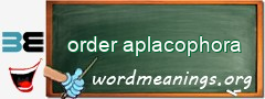 WordMeaning blackboard for order aplacophora